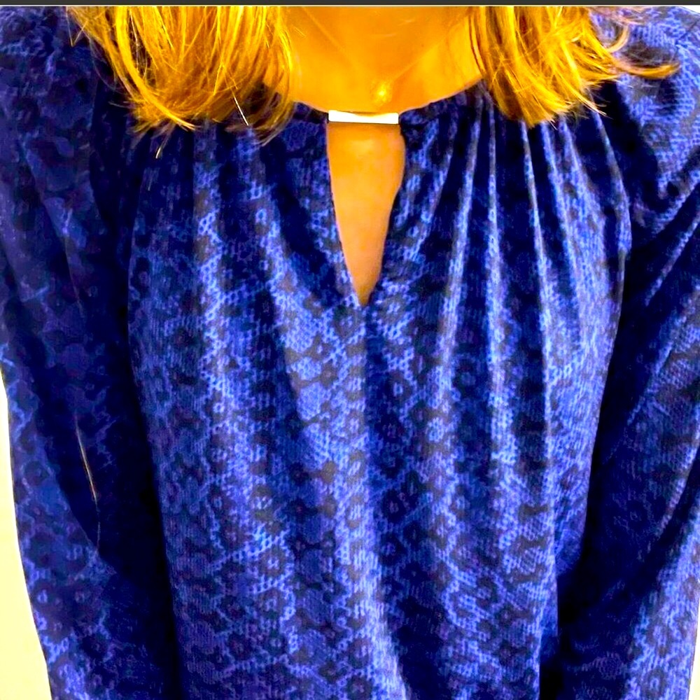 Michael Kors Royal Blue W/black pattern throughout Size Medium - Picture 3 of 8